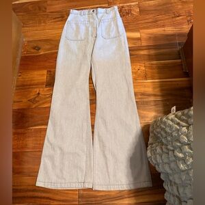 Vintage Seafarer High Rise Wide Leg Jeans Light Wash Denim (0965)